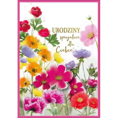 Kukartka Karnet DK-1225 Urodziny (wymienne cyfry)