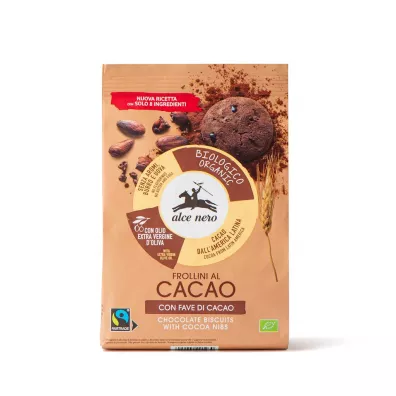 Alce Nero Ciastka kakaowe z ziarnami kakao fair trade 250 g Bio