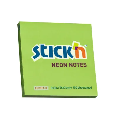 Stickn Notes samoprzylepny neonowy zielony