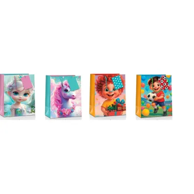 Pan Dragon Torebka ozdobna �rednia A5 dzieci�ca 18x23x10cm mix 2 wzor�w