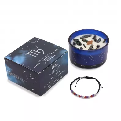 wieca zodiak z bransoletk z kamieni Panna