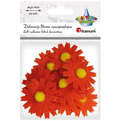 Titanum Filcowe dekoracje 3D kwiaty pomara�czowe 10 szt.
