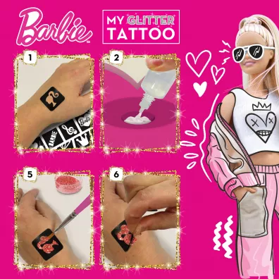 Brokatowe tatuae - Barbie Lisciani