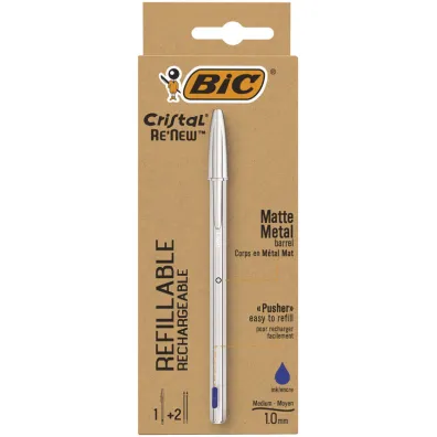 Bic D�ugopis Cristal Re'new Metal + 2 wk�ady niebieski