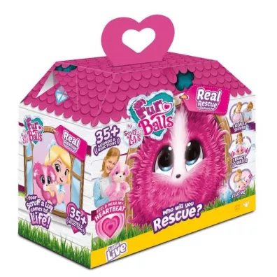 Maskotka interaktywna Fur Balls. My real rescuer Pink Tm Toys