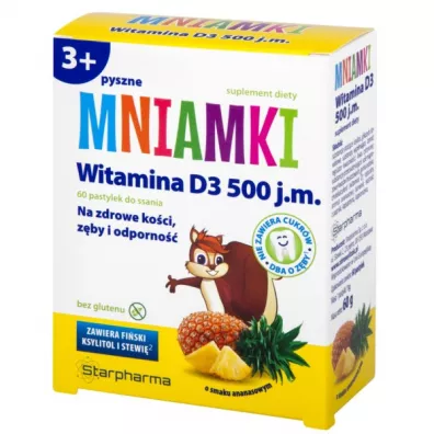 Starpharma Witamina D3 Mniamki pastylki do ssania Suplement diety 60 szt.