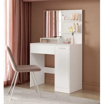 Songmics Toaletka z lustrem i szafeczk 80 cm