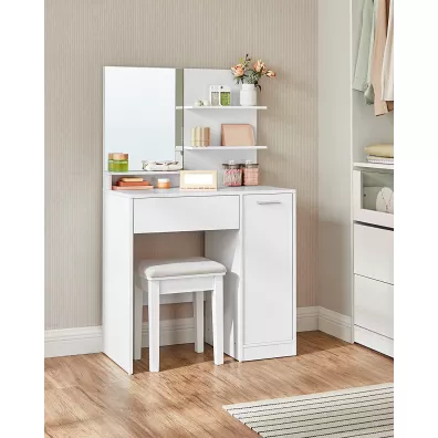 Songmics Toaletka z lustrem i szafeczk 80 cm