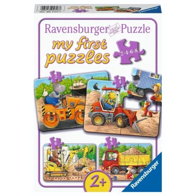 Puzzle 2/4/6/8 Construction Site Animals Ravensburger