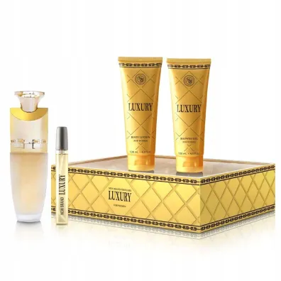 New Brand Luxury For Women Woda perfumowana + Balsam do cia�a + �el pod prysznic + Woda perfumowana 100 ml + 2 x 130 ml + 15 ml