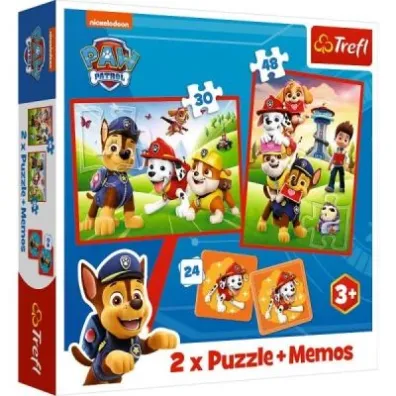 Puzzle + Memos 2w1 (24+30+48 el.) Psia ekipa w akcji Trefl