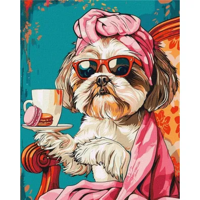 Ideyka Malowanie po numerach - Figlarny shih tzu 40x50cm