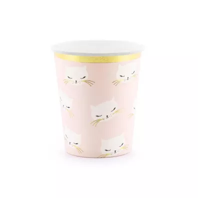 PartyDeco Kubeczki Kotek 200ml 6 szt.