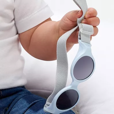 Beaba Okulary przeciwsoneczne dla dzieci z elastyczn opask 0-9 miesicy Pearl blue