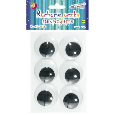 Aliga Ruchome oczka samoprzylepne 35mm 6 szt