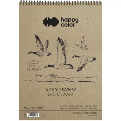 Happy Color Szkicownik na spirali PTAKI, A4, 90g, 80 arkuszy 90 gsm 80 kartek