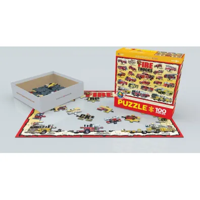 Puzzle 100 el. Smartkids - Fire Trucks Eurographics