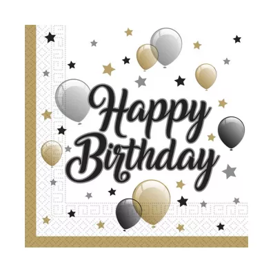 Godan Serwetki papierowe Balloons Happy Birthday 33 x 33 cm