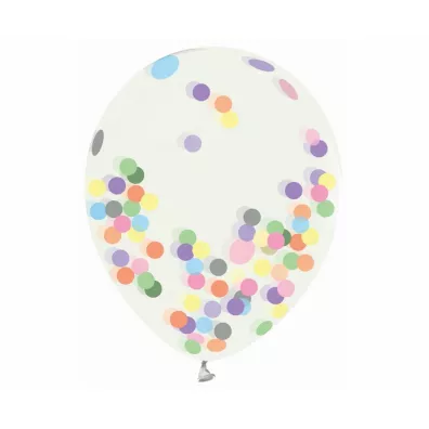 Godan Balony Helium Formula, transparentne, kolorowe konfetti 12 cali