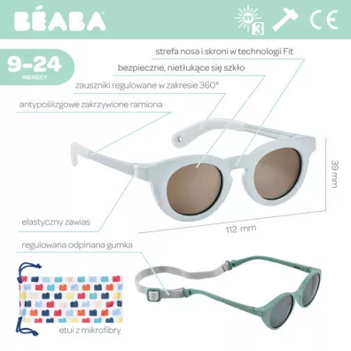 Beaba Okulary przeciwsoneczne dla dzieci 9-24 m Delight - Cloud blue