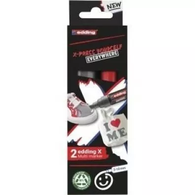 Edding Multi marker szary i czerwony 2 szt.