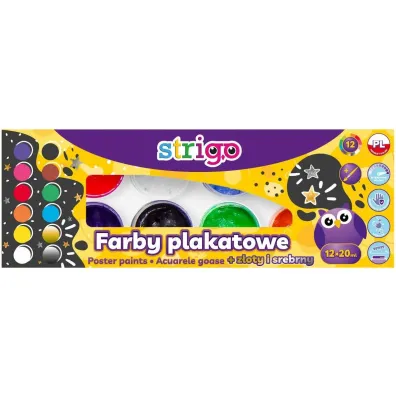 Strigo Farby plakatowe 12 x 20 ml