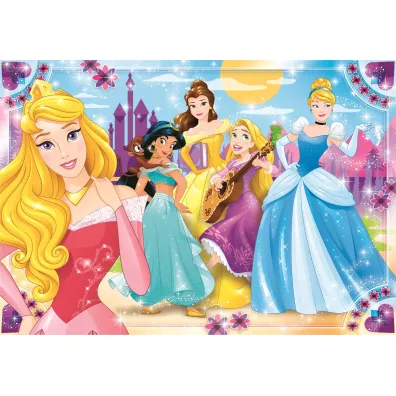 Puzzle 104 el. Maxi SuperColor. Ksi�niczki Clementoni