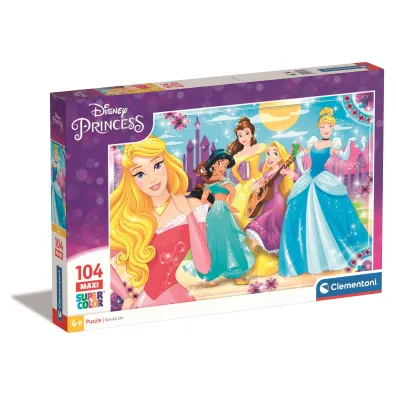 Puzzle 104 el. Maxi SuperColor. Ksi�niczki Clementoni