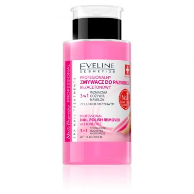 Eveline Cosmetics Nail Therapy Professional 3w1 profesjonalny zmywacz do paznokci bezacetonowy 190 ml