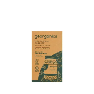 Georganics Naturalne tabletki do p�ukania jamy ustnej, English Peppermint 180 szt.