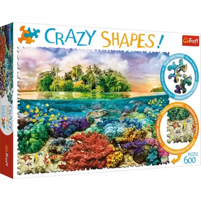 Puzzle 600 el. Crazy Shapes. Tropikalna wyspa Trefl