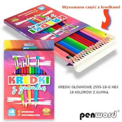 Polsirhurt Kredki z gumk� 18 szt.