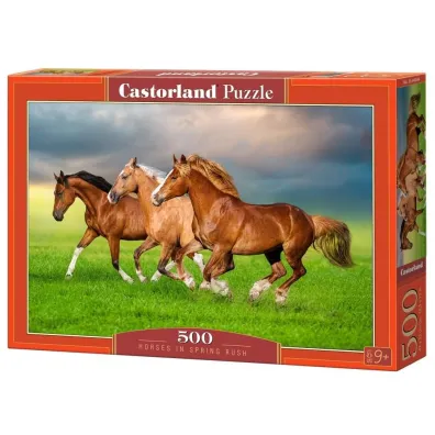 Puzzle 500 el. Horses in Spring Rush Castorland