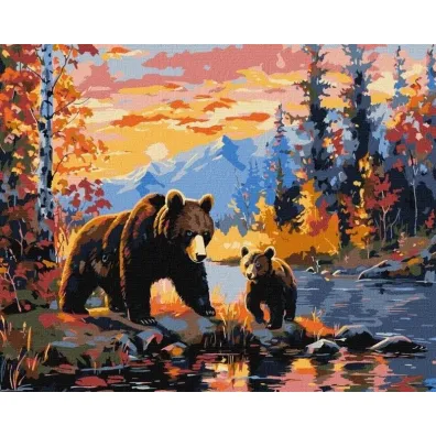 Ideyka Malowanie po numerach - Nied�wiedzia rodzina 40x50cm