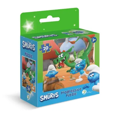 Puzzle 20 Smerfy Zabawa w chowanego ze smokiem Dodo