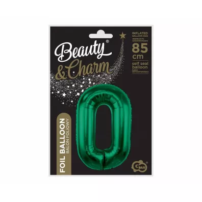 Godan Balon foliowy B&C cyfra 0 ziele� butelkowa 85cm