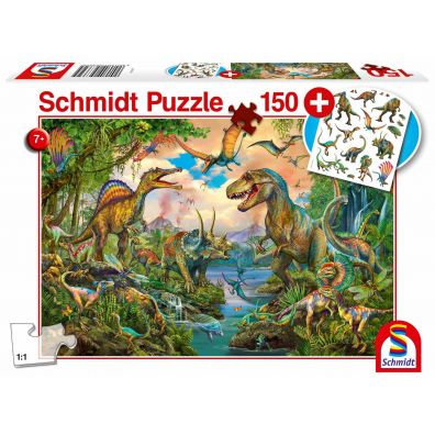 Puzzle 150 el. Dinozaury + tatuae Schmidt