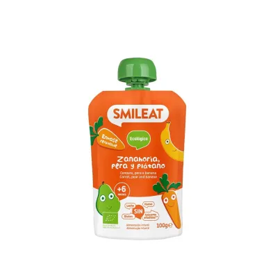 Smileat Mus z gruszk�, bananem i marchewk� 6 m+ 100 g Bio