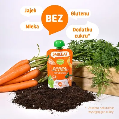 Smileat Mus z gruszk�, bananem i marchewk� 6 m+ 100 g Bio