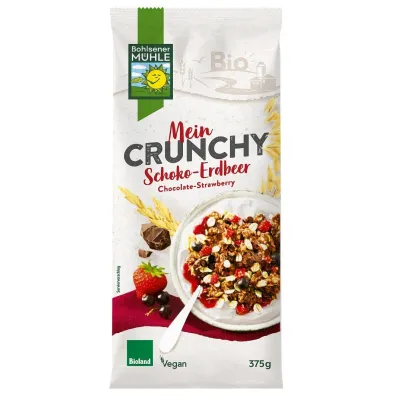 Bohlsener Muehle Crunchy czekoladowo - truskawkowe 375 g Bio