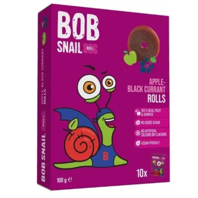 Bob Snail Przek�ski roll jab�ko - czarna porzeczka bezglutenowe 100 g
