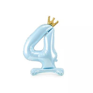 PartyDeco Stojcy balon foliowy 4 bkitny 84cm