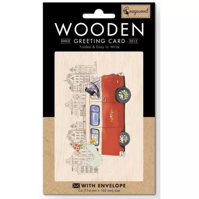 Cozywood Karnet drewniany C6 + koperta lub kamper