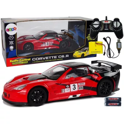 Corvette C6.R 1:18 zdalnie sterowane czerwone LeanToys