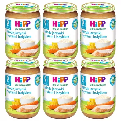 Hipp Mode jarzynki z ryem i indykiem po 9. miesicu 220 g Bio Zestaw 6 x 220 g Bio