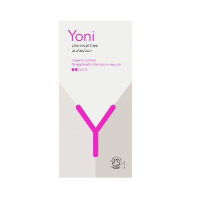 Yoni Organic Cotton Applicator Tampons tampony z Aplikatorem z bawełny organicznej Regular 16 szt.