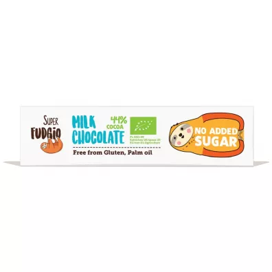 Super Fudgio Czekoladowy baton z mlecznej czekolady bez dodatku cukru 40 g Bio