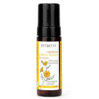Sylveco Nagietkowa pianka myj�ca do twarzy oczyszcza, nawil�a i �agodzi podra�nienia Nagietek Lekarski & Kwas mlekowy 150 ml