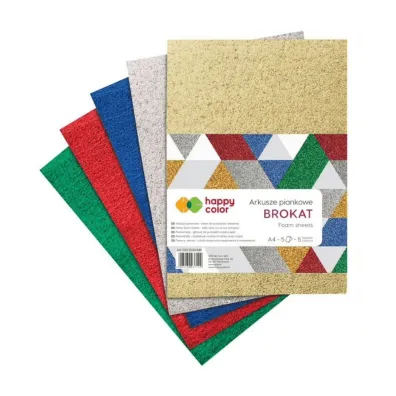 Happy Color Arkusze piankowe MIX BROKAT A4 5 szt.