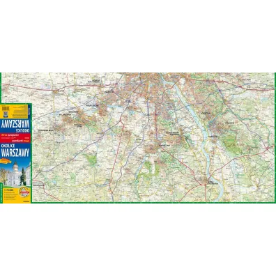 Okolice Warszawy laminowana mapa turystyczna 1:75 000